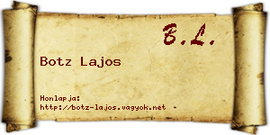 Botz Lajos névjegykártya